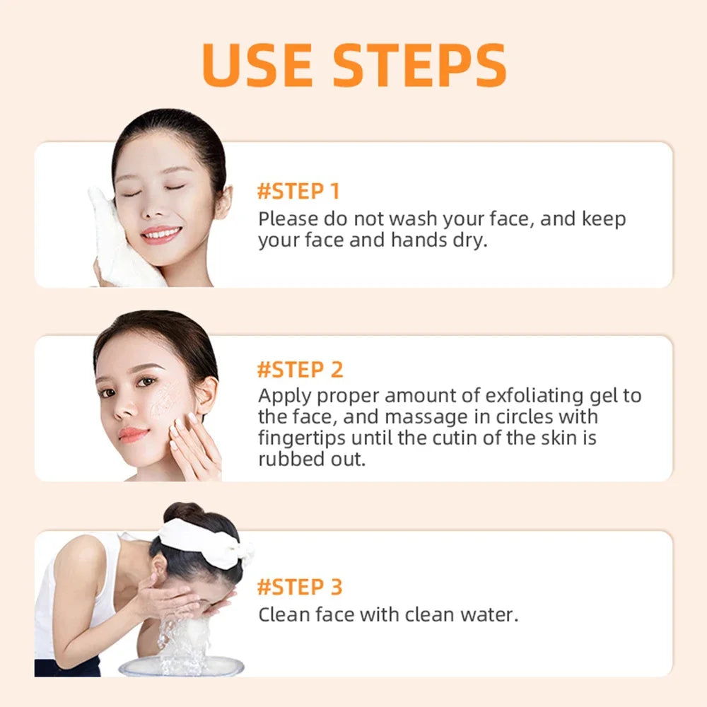 Orange Exfoliating Gel Dead Spot Remover Brighten Peeling Gentle Qme