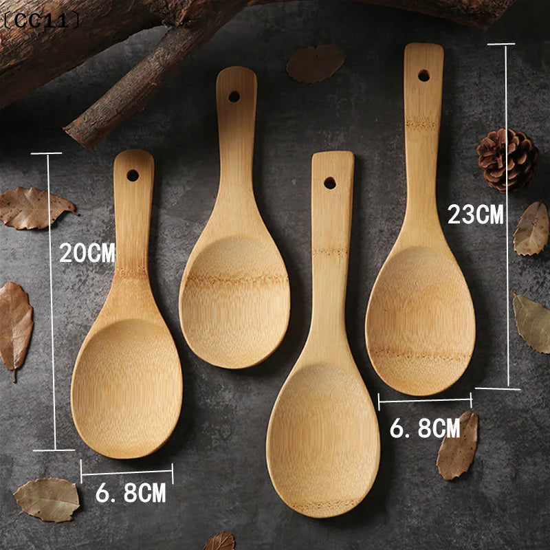 Wood Rice Spoon Wooden Kitchen Paddle Scoop Ladle Tablespoon Big Qme