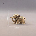 Bronze Animal Statue Copper Lucky Elephant Small Ornaments Brass Qme A