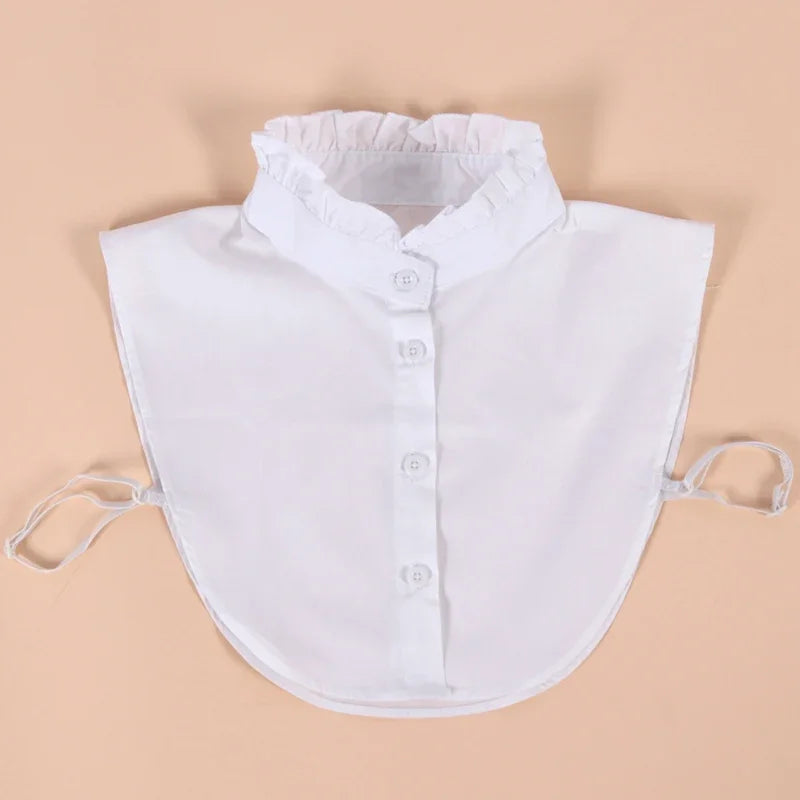 Detachable Cotton Lapel Shirt Fake Collar Solid False Blouse Neckwear Qme F China Mainland