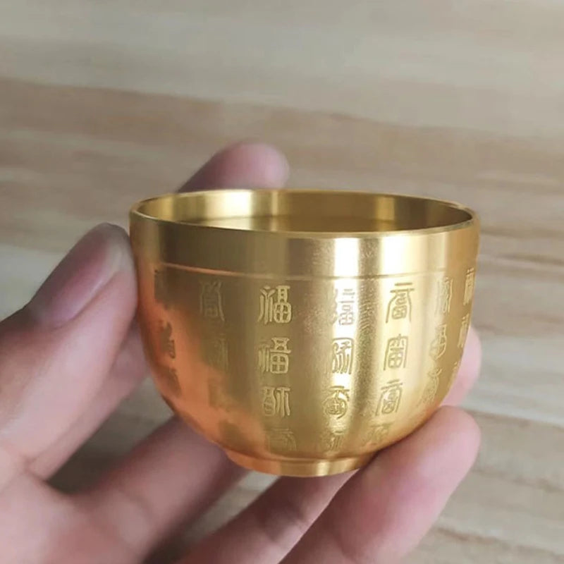 Pure Brass Baifu Cylinder Feng Shui Lucky Fortune Cornucopia Living Qme