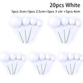 20pcs Ball For Cake Topper Birthday New 2/2.5/3/4cm White/yellow/black/purple/red Cake-Toppers Cupcake Topper For Cake Decor Qme white