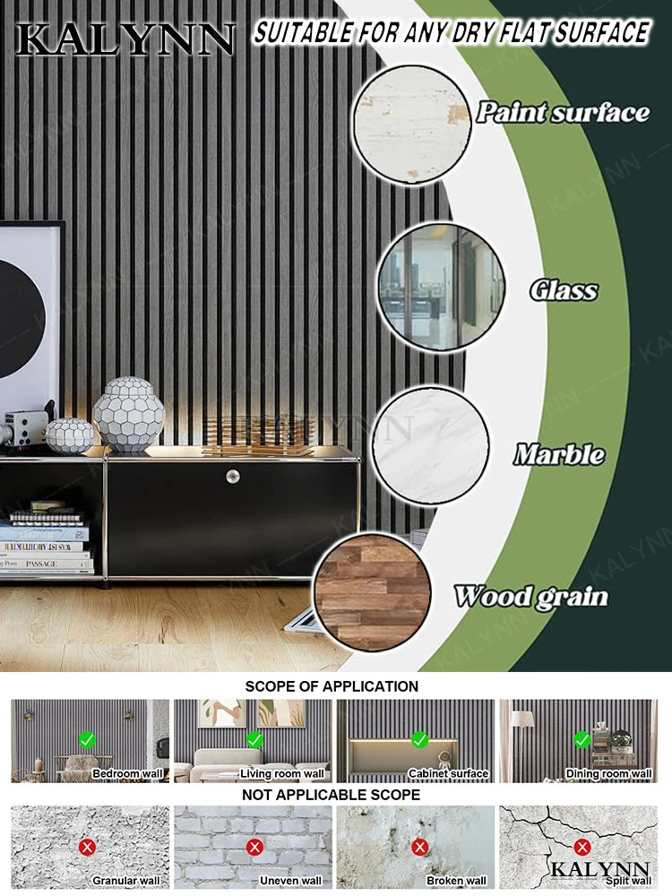 Wood Slat Self Adhesive Wallpaper Vinyl Decorative Peel Stick Contact Qme