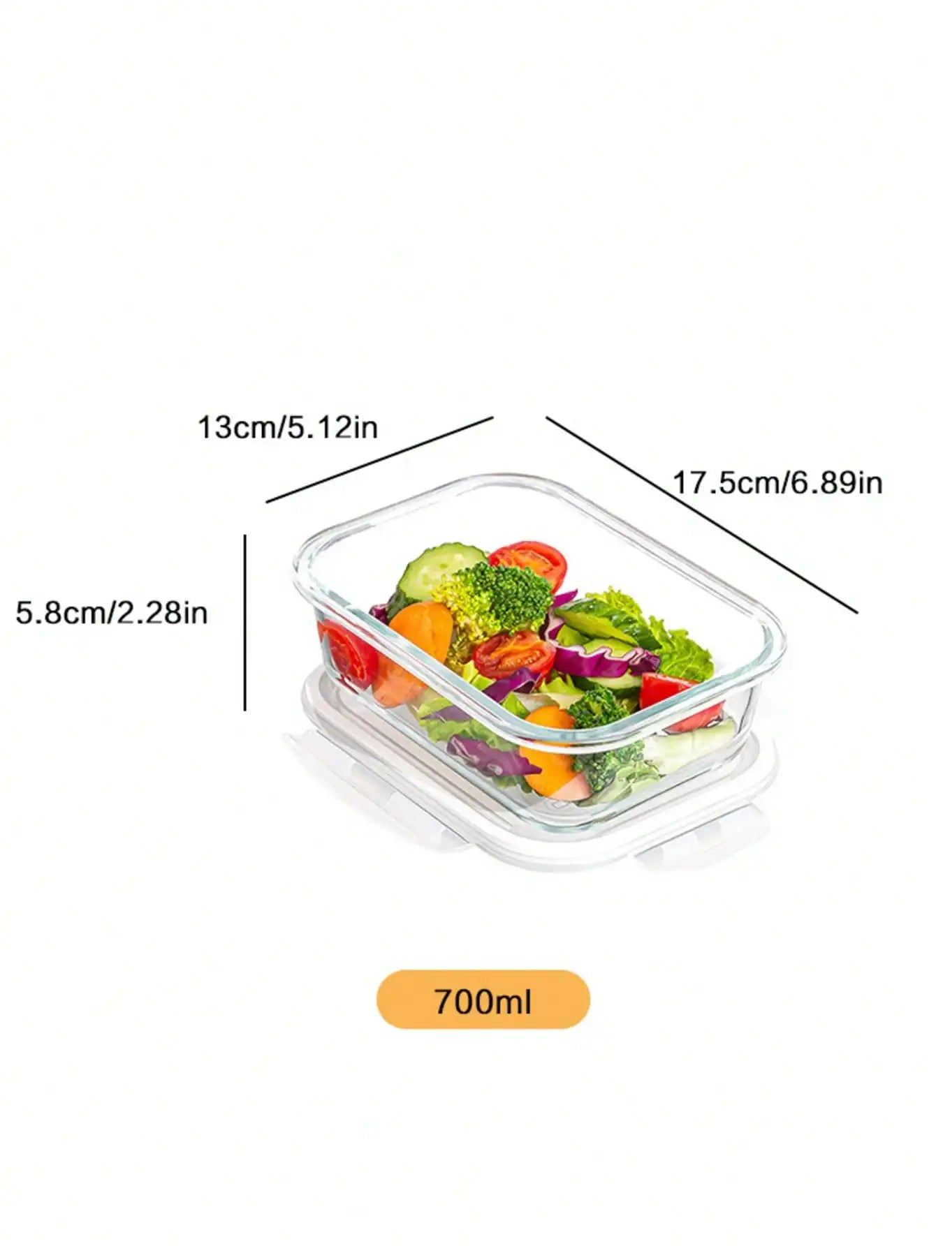 Glass Food Storage Container Lid Meal Prep Fridge Dishwasher Qme M