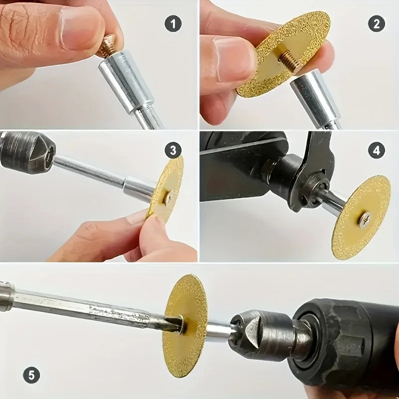 12pcs 1Set 16-22mm Diamond Wheel Saw Circular Cutting Blade Rotary Tool Titanium Coated Diamond Cutting Blade Qme