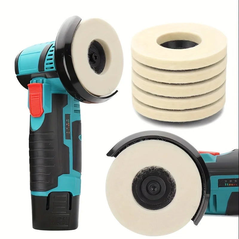 50mm/75mm Wool Polishing Wheel Polishing Pads Angle Grinder Wheel Felt Polishing Disc for Metal Marble Glass Ceramic 1PC Qme