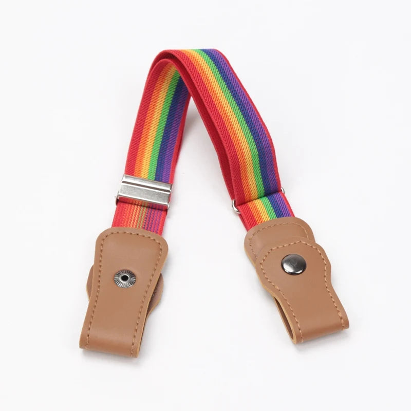 New Child Kids Buckle-Free Elastic Belt No Buckle Stretch Belt for Boys Girls Adjustable Children for Jeans Pants Lazy Belts Qme A14 40-65cm China Mainland