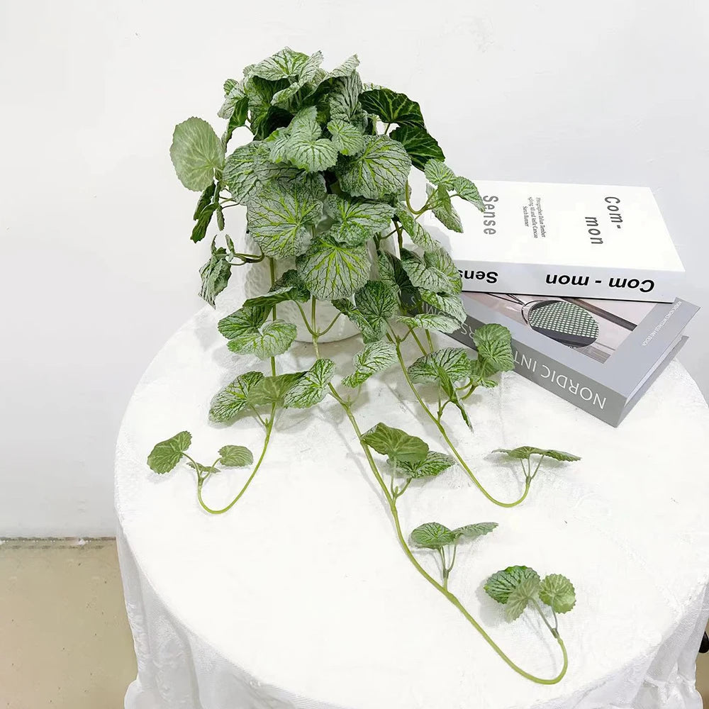 1PC Simulated Vine Plants, Crabapple Leaves, Living Room Green Plants, Display Window Decorations Qme