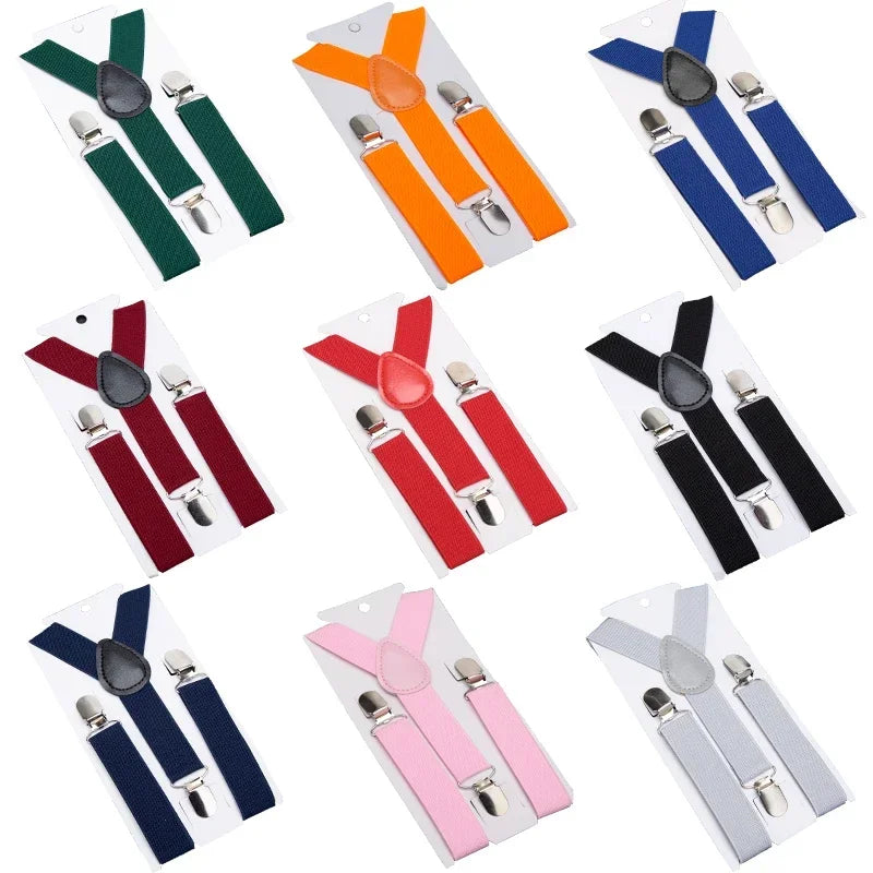 Solid Kids Suspenders Fashion Children Boys Braces Girls Elastic Qme
