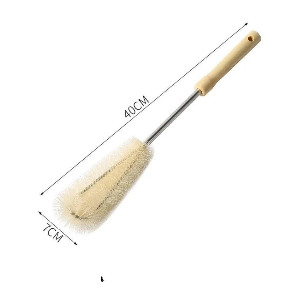 Kitchen Cleaning Tool Drink Bottles Glass Scrubbers Cleaning Brush Wooden Bottle Cleaning Brush With Long Handle For Baby Bottle Qme 40x7cm
