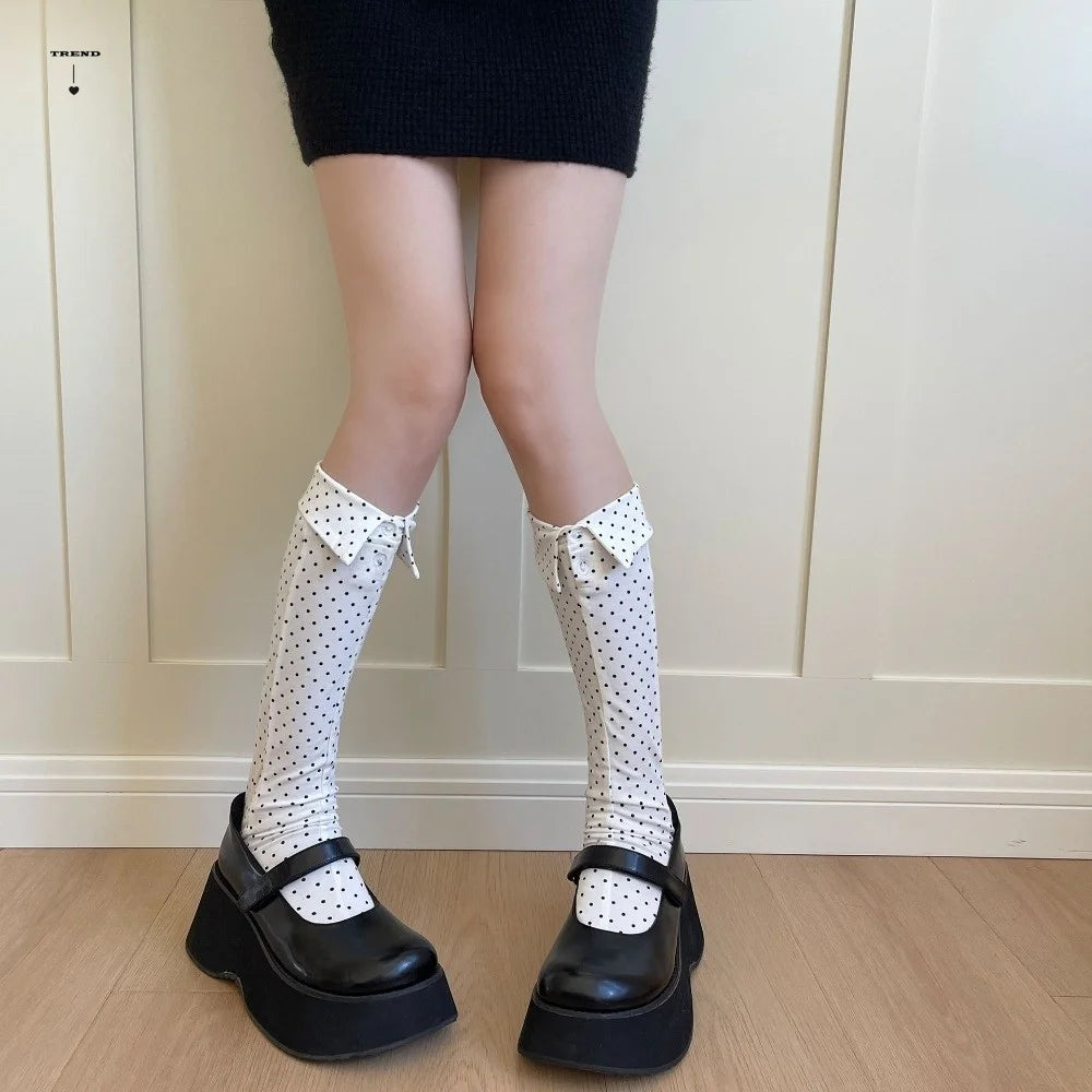 Comfortable Button Flip Collar Socks Lapel Novelty Polka Dot Socks Solid Color Hosiery Short Ankle Socks Female Qme
