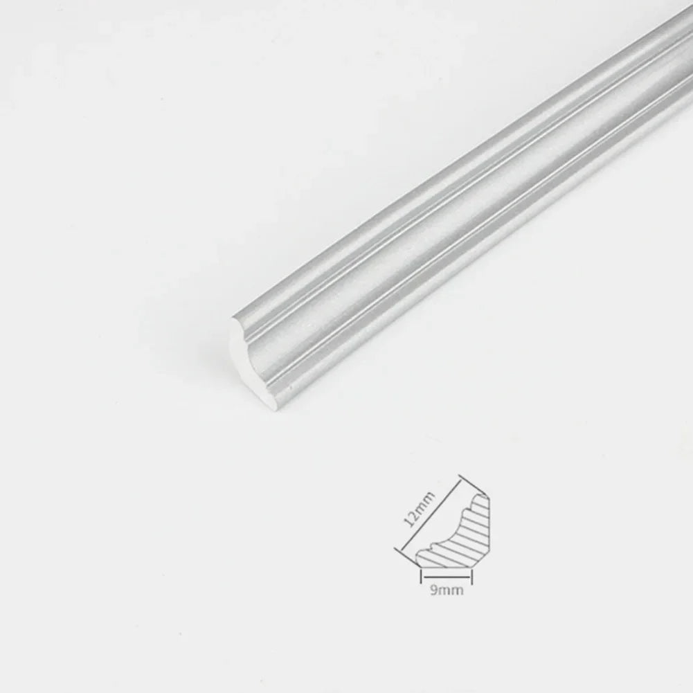1Meter Wall Trim Line Self-Sticker Wall Skirting Decor Strip Tile Edge Waist Line 3D Wall Stickers Corner Home Wall Decor Qme Silver