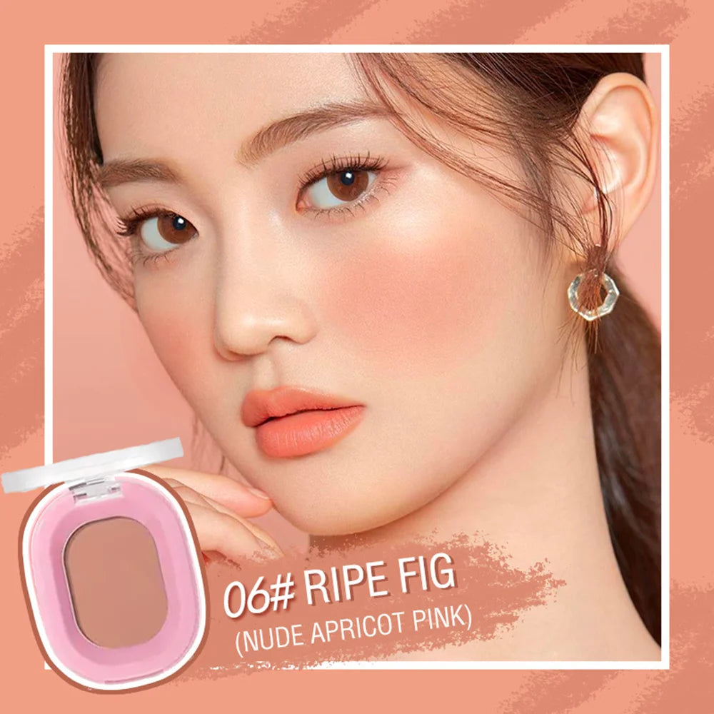 Monochrome Matte Blush Powder Natural Nude Cheek Rouge Brightening Qme Nude Tone