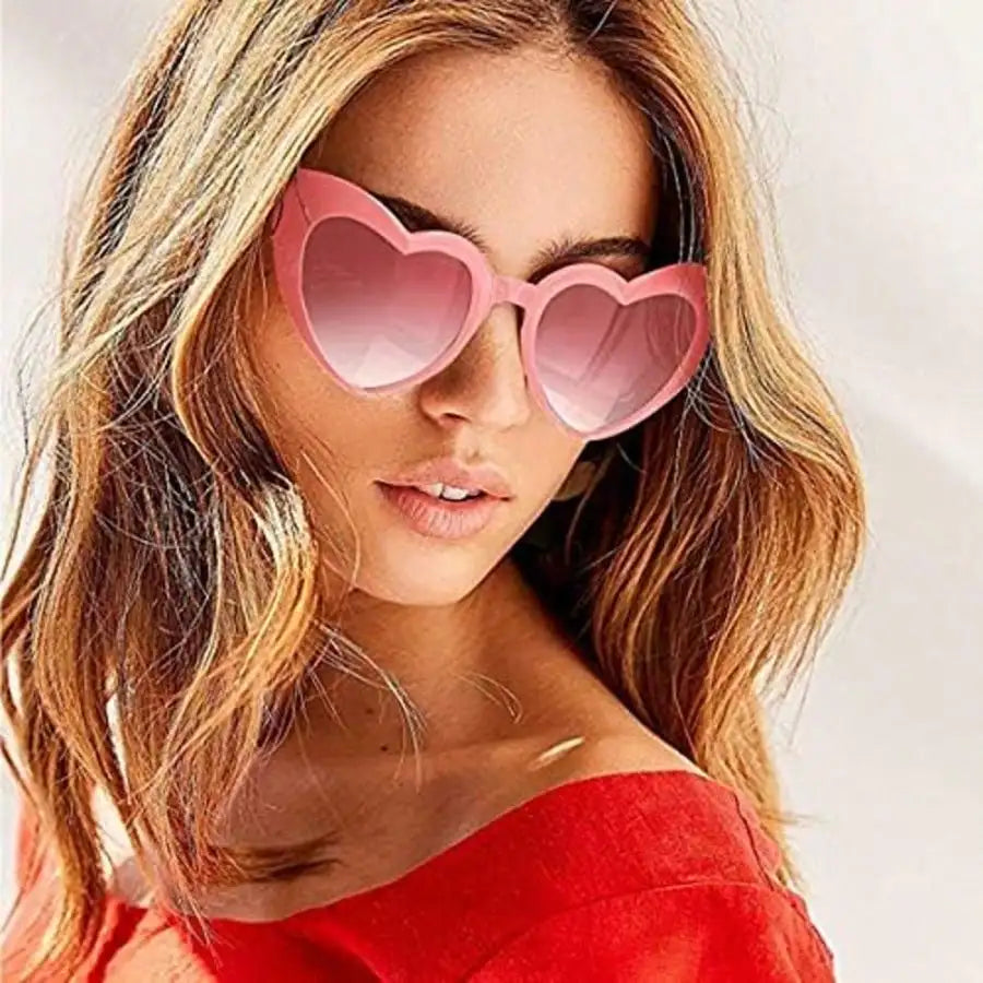 Heart Shaped Sunglasses Women Cat Eye Mod Retro Glasses Qme