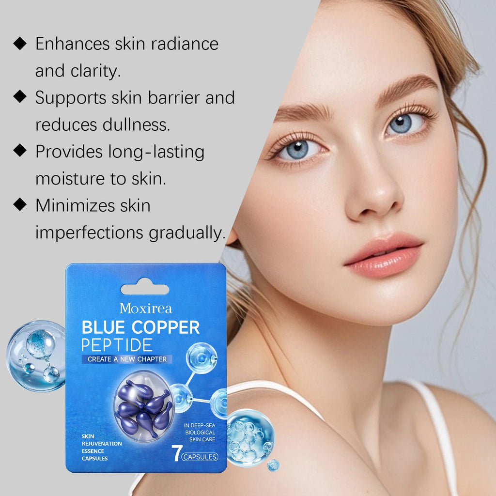 Blue Copper Peptide Capsules Improve Dryness Enhance Skin Radiance Long-Lasting Moisturizing Lighten Spots Facial Care Essence Qme