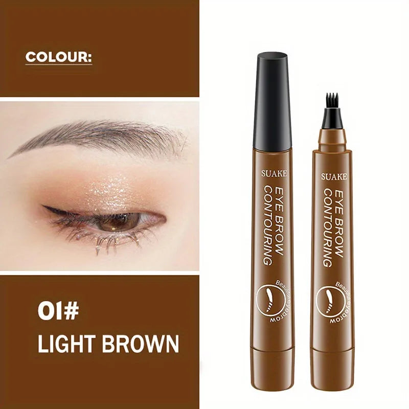 Four-pronged Eyebrow Pencil Four-end Long-lasting Non-smudged Qme 01 Light brown