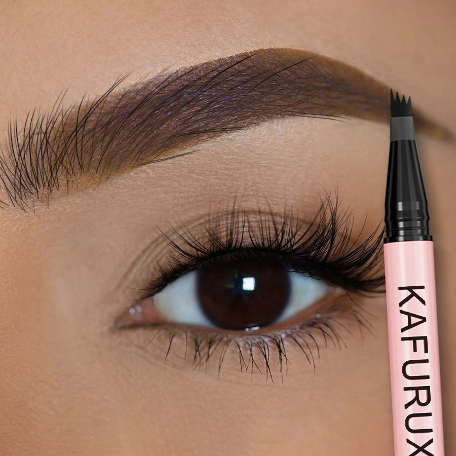 4 Point Eyebrow Pencil Pen Makeup Waterproof Liquid Long Lasting Qme