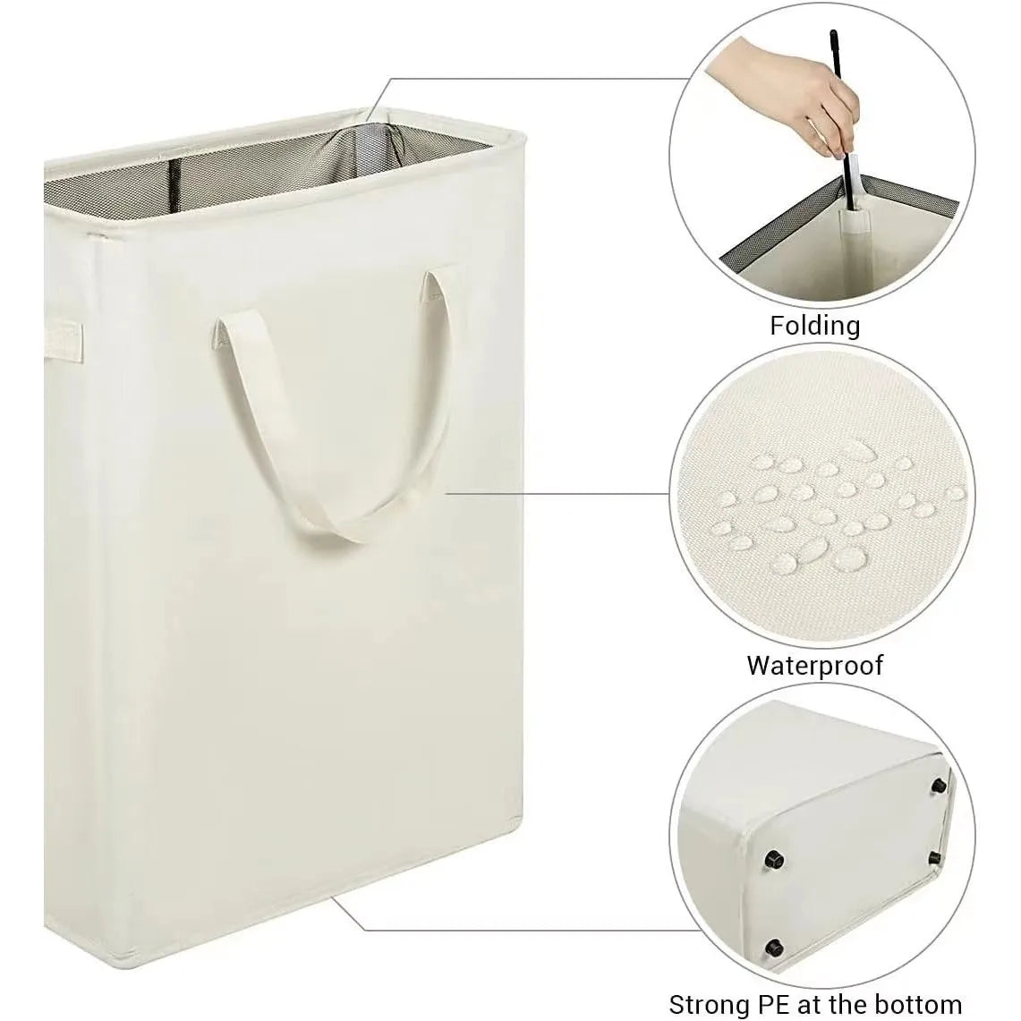 Extra Large Foldable Oxford Fabric Storage Bin, Portable Laundry Basket with Handle, Multi-Purpose Home Organizer for Dirty Clot Qme
