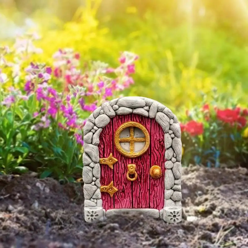 Mini Home Garden Doors Ornaments Elf Fairy Door Miniature House Decor Qme