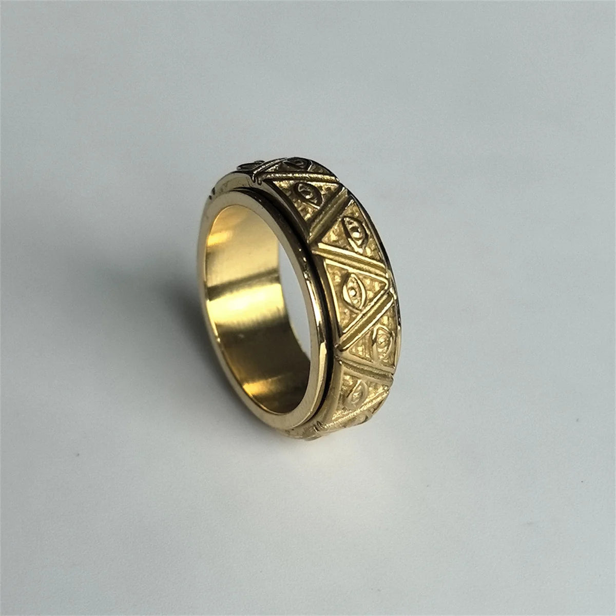 Vintage Punk Titanium Steel Evil Eyes Ring For Men Women Stress Relieving Anxiety Ring Carved Eyes Ring Jewelry Accessories Gift Qme jin 7