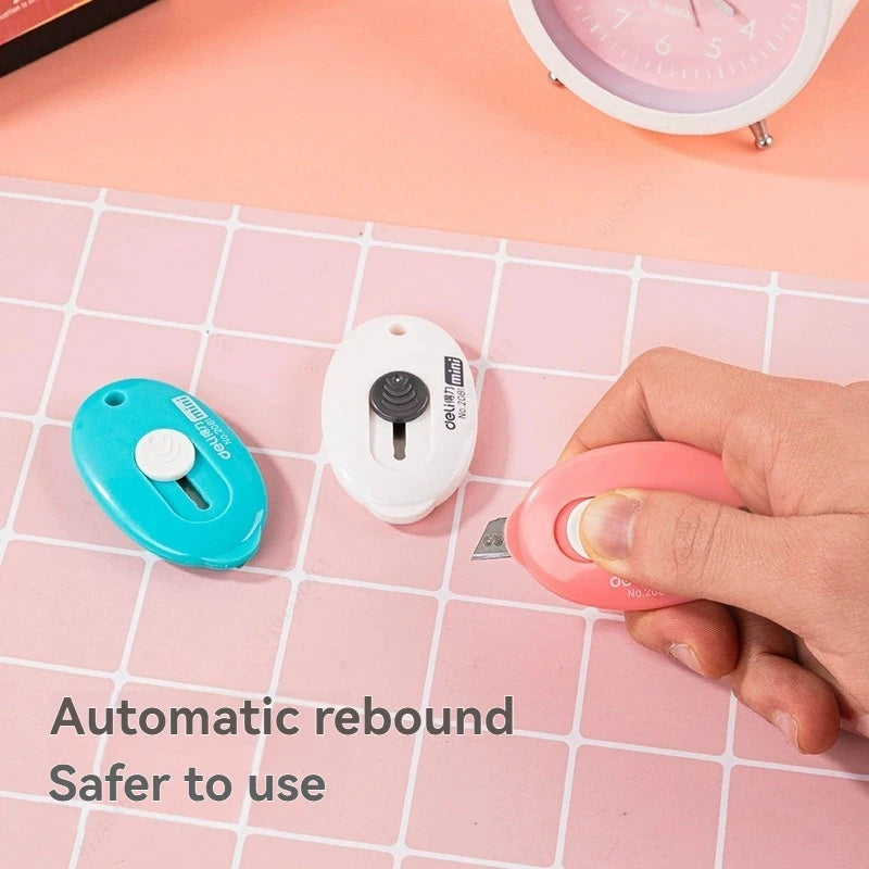 Courier Opening Knife Portable Multifunctional Courier Unboxing Knives Retractable Self-Locking Rebound Art Cutter Tool Qme