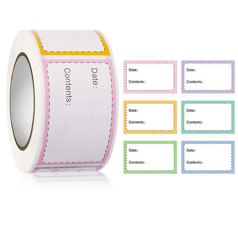 Roll Labels White Date Stickers Home Storage Tags Self-adhesive Qme