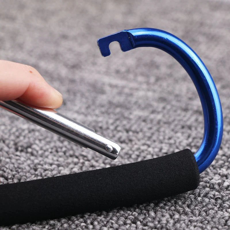 1PCS 13.5X7.1cm Baby Cart Hook Aluminum Alloy Outdoor Climbing Buckle Hook Multifunction D-Shaped Cart Buckle Shopping Bag Hooks Qme