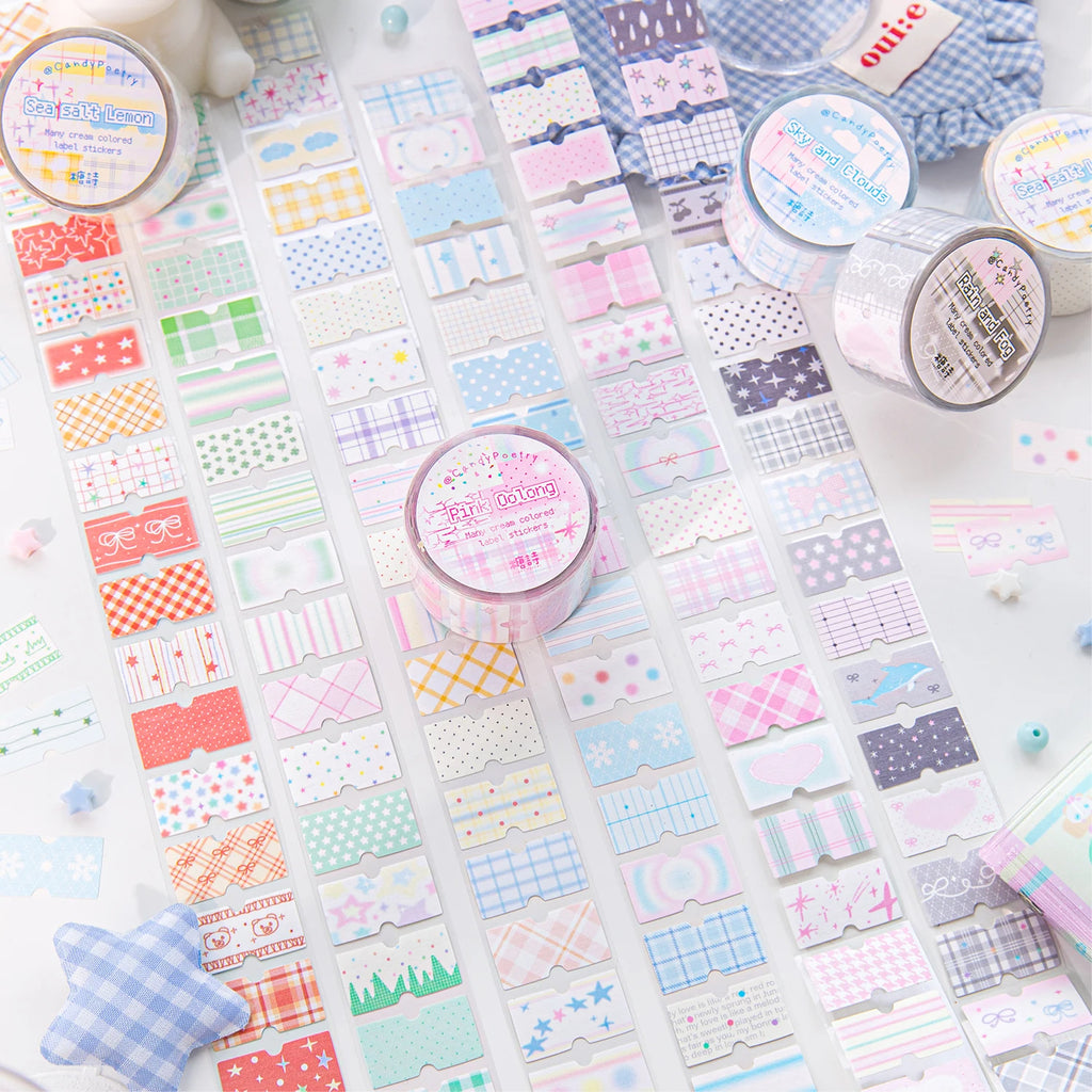 1Roll Pastel Glitter Synthetic Paper Masking Tape Scrapbook Washi Tape DIY Stationery Journaling Supplie Notebook Decoration Qme