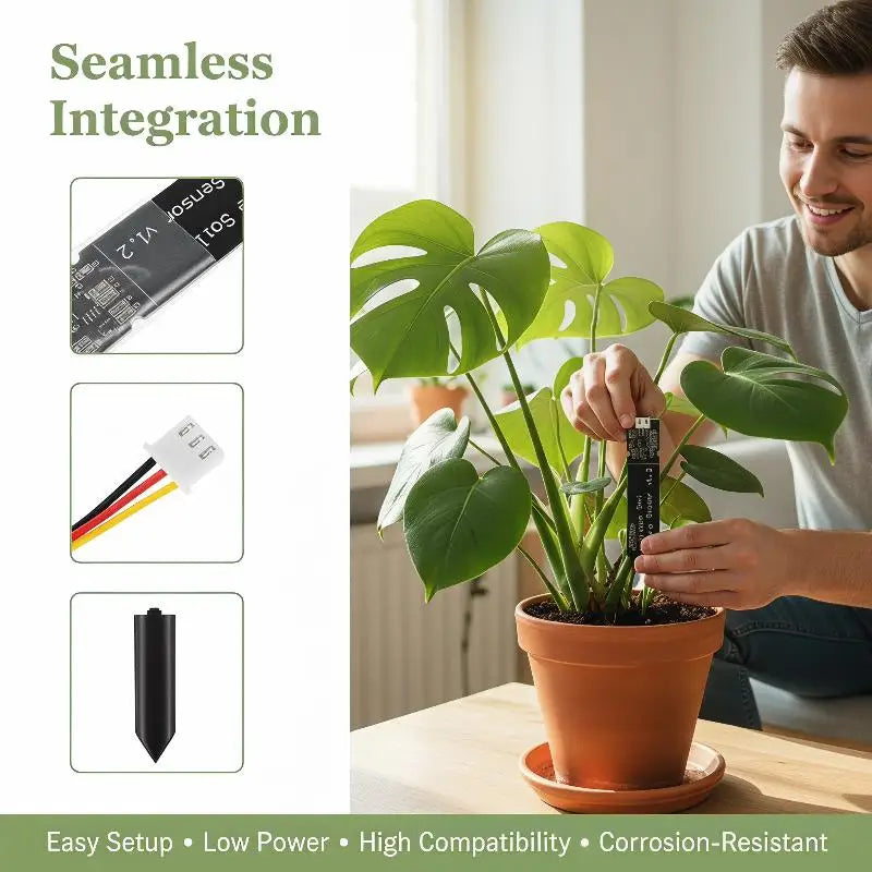 Capacitive Soil Moisture Sensor Corrosion Resistant Detection Garden Qme