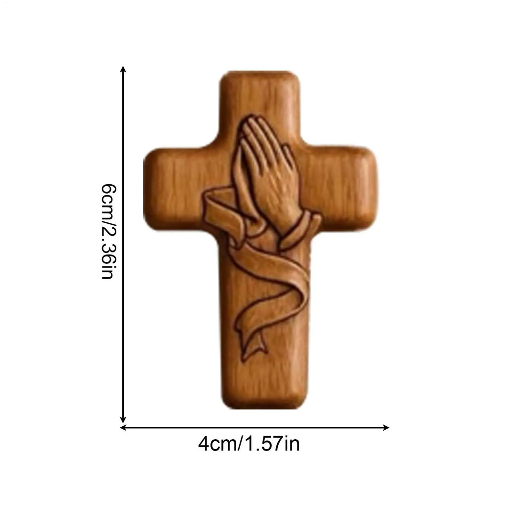 Wooden Cross Hand Clinging Crosses Handmade Crucifix Daily Devotion Qme