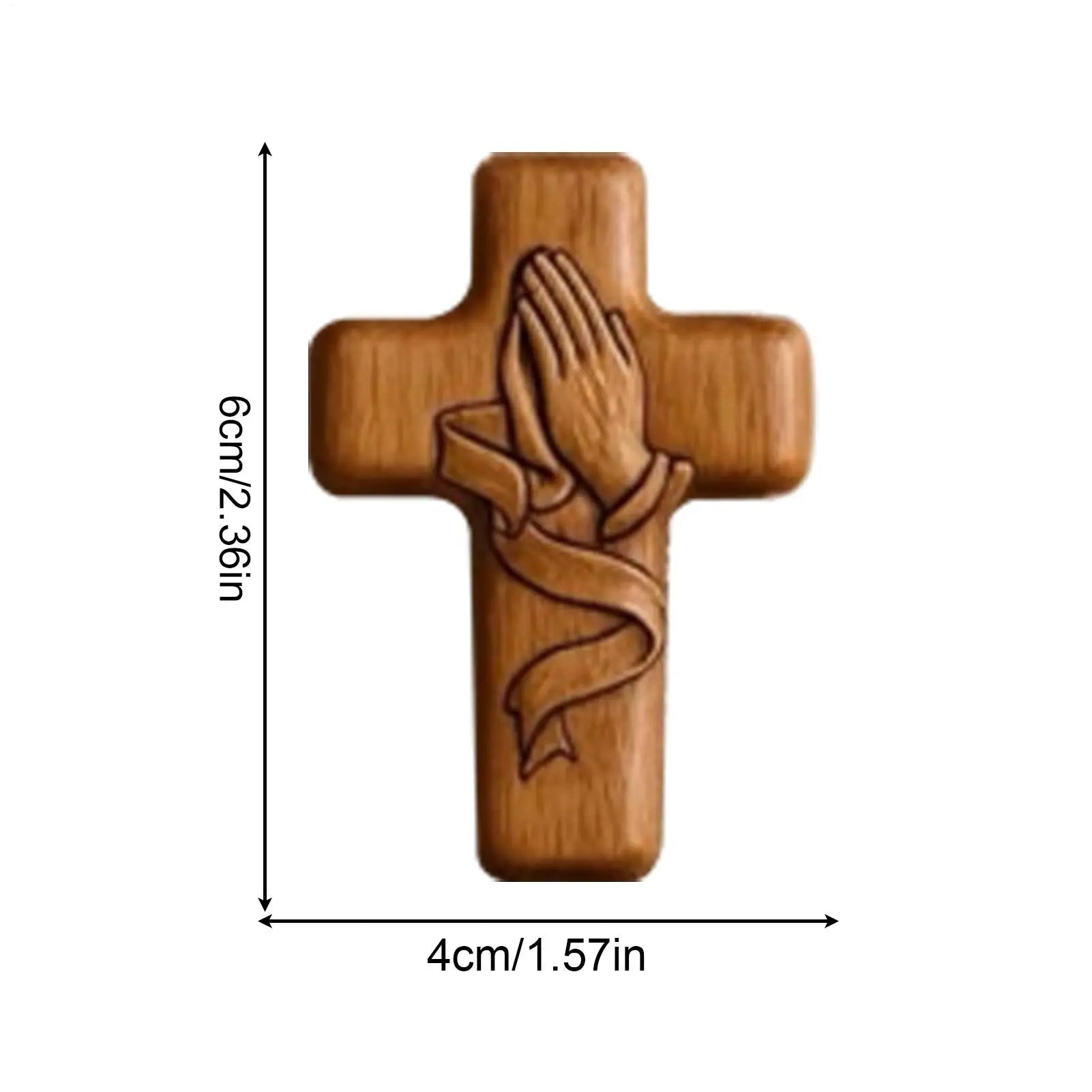 Wooden Cross Hand Clinging Crosses Handmade Crucifix Daily Devotion Qme