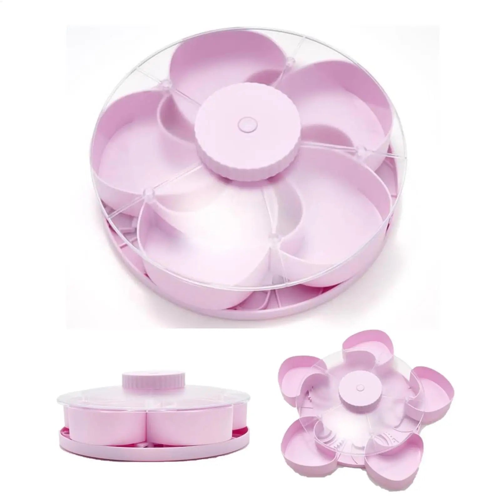 Snack Tray Lid Rotating Storage Container Non-slip Base Fruit Qme