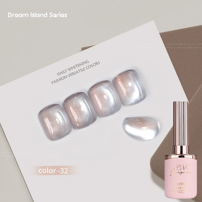 36 Colors Cat Eye Gel Polish Set, 15ml Magnetic Soak Off UV LED Gel Nail Kit, Fine Nano Pigment Shimmer Nail Art Manicure Qme 32