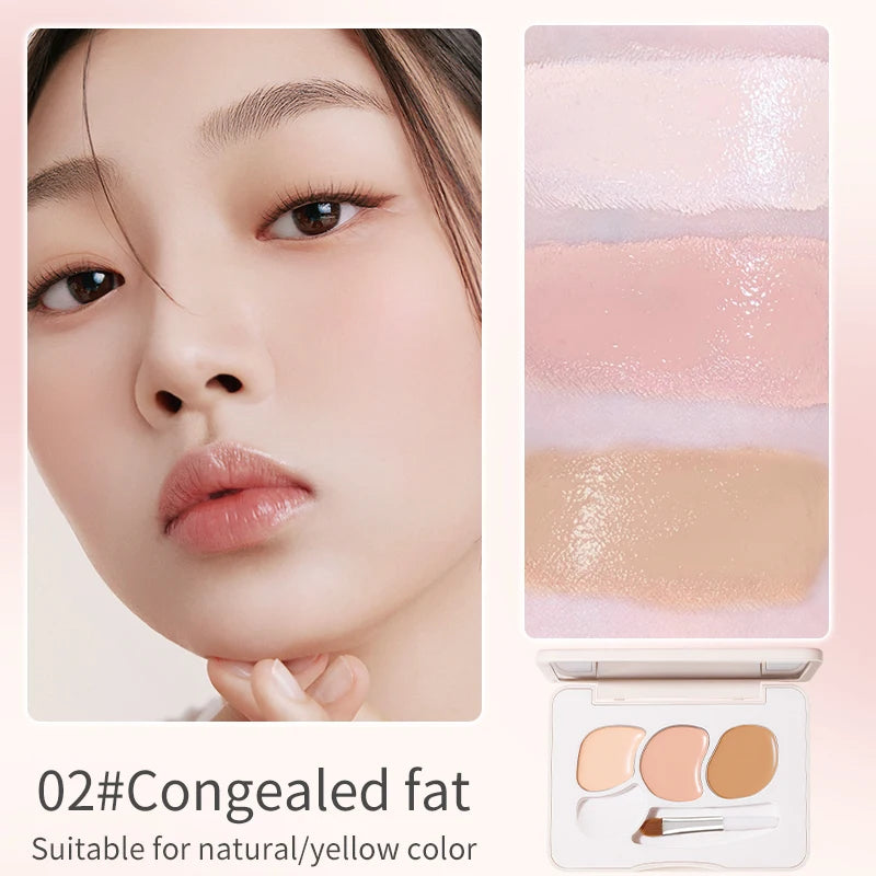 Three color concealer, waterproof concealer, perfect concealer effect, professional makeup concealer Qme 02