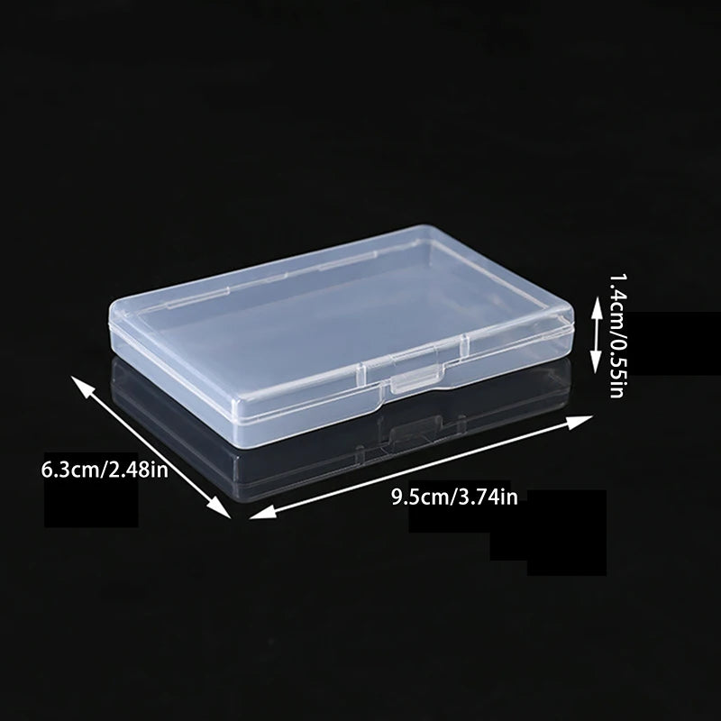 Rectangular Transparent Plastic Box Jewelry Card Stationery Storage Qme