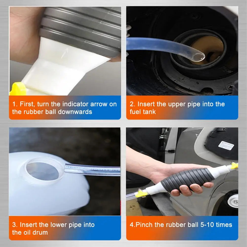 2 Meter Handy Manual Gas Oil Pump Durable For Car Liquid Gasoline Tuning Fuel Transfer Tank Injector Suction Pipe Accessories Qme