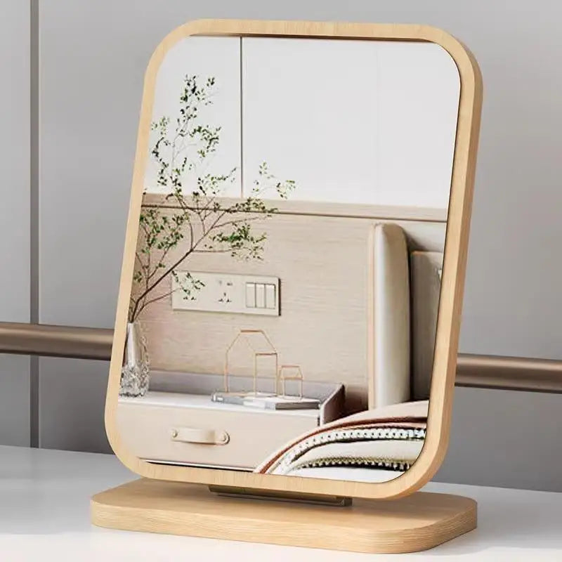 Desktop Standing Up Makeup Mirror Double Sided HD Surface Multi Angle Qme