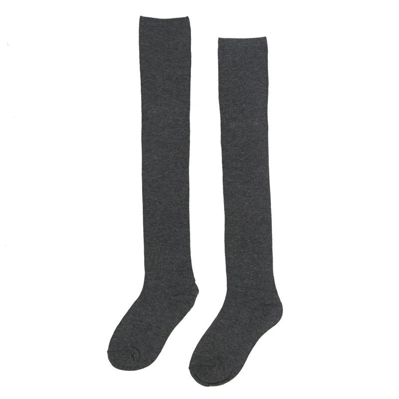 Women Striped Stockings Over Knee Length JK Long Socks Ladies Girls Qme A16 One Size