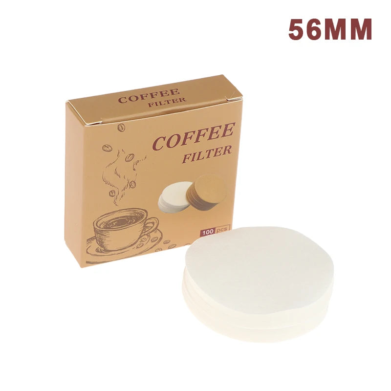 100Pcs Coffee Filter Paper Espresso Paper Filters 54/56/60/62/64/68MM Puck Screen For Machine Tools Qme White 56mm