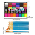 42 Colors Water Based Face Body Paint 10 Brushes Safe Non-toxic Qme 10 bush