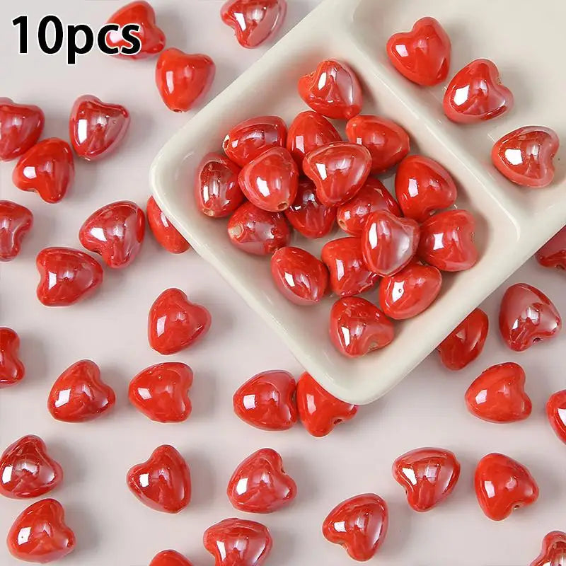 10Pcs Ceramic Loose Beads, DIY Jewelry Making Supplies for Necklaces & Earrings, Ceramic Pendants for Crafting Accessories Qme A13