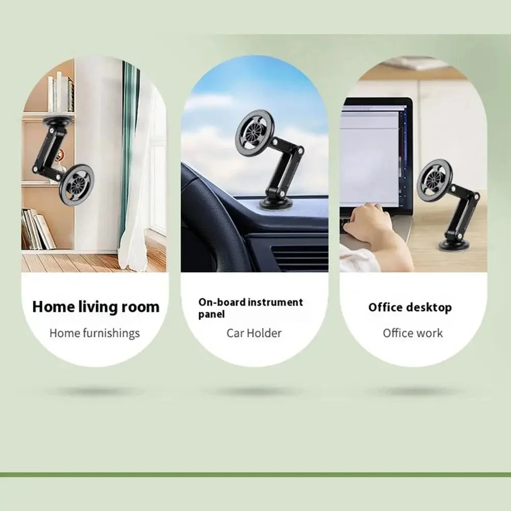 Magnetic Phone Car Mount Folding Cell Phone Holder Multifunctional Phone Mount Rotatable Mobile Phone Stand For iPhone Samsung Qme