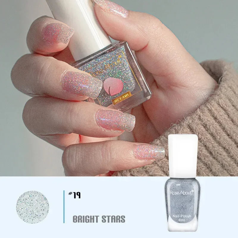 40 Colors Nail Gel No Bake Water-based Nail Polish Glitter Sequins Long-lasting Tearable Healthy Tearable Quick-drying Qme 19