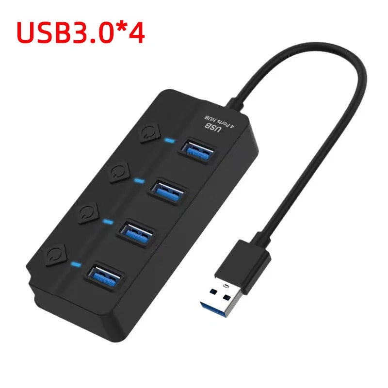 USB3 0 HUB 4in1 7in1 USB Splitter Adapter Multi-port Independent Qme 4 slot