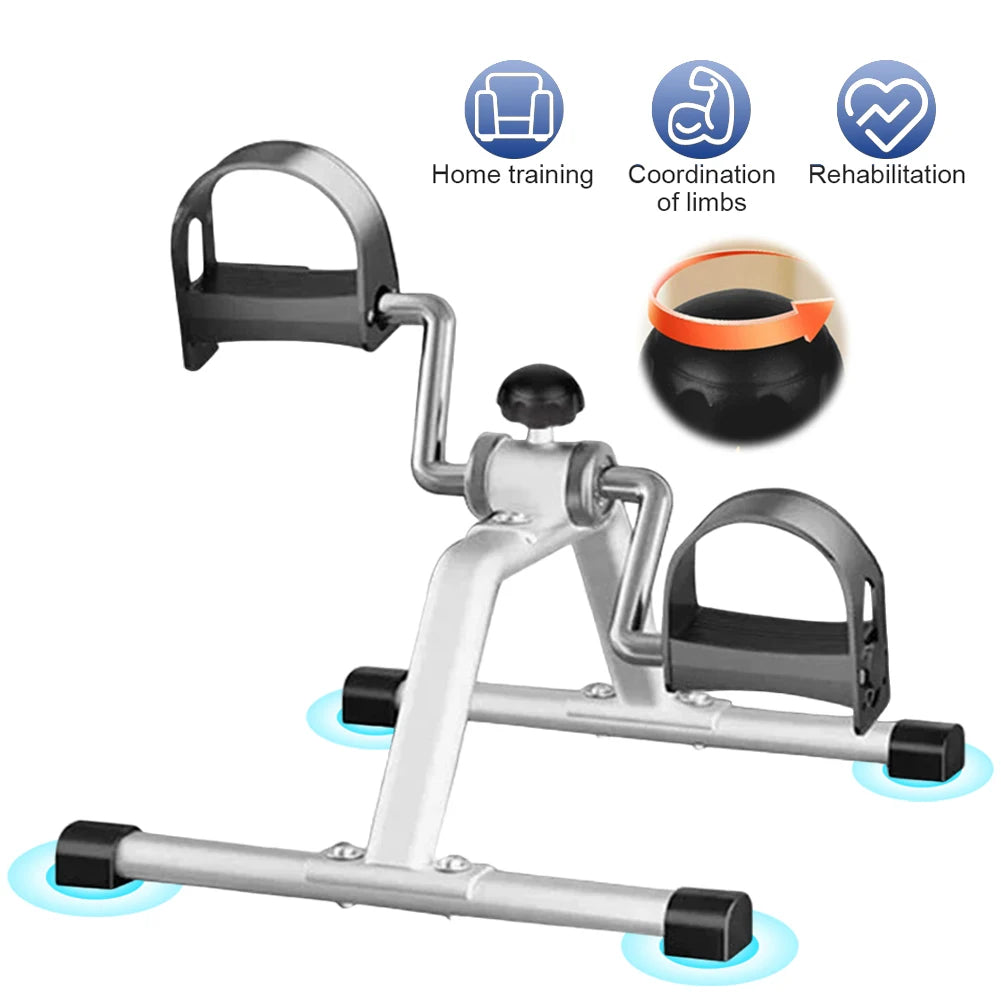 Mini Foldable Arm Leg Exercise Bike with Adjustable Resistance Under Desk Bike Cycle Pedal Exerciser for Home Exercise Qme