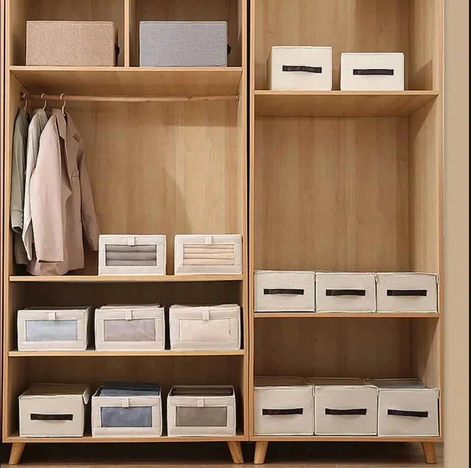 Portable Clothes Organizers of Cabinets Drawers Fabric Foldable Boxes Bedroom Wardrobe Organization Home for Pants Storage Box Qme