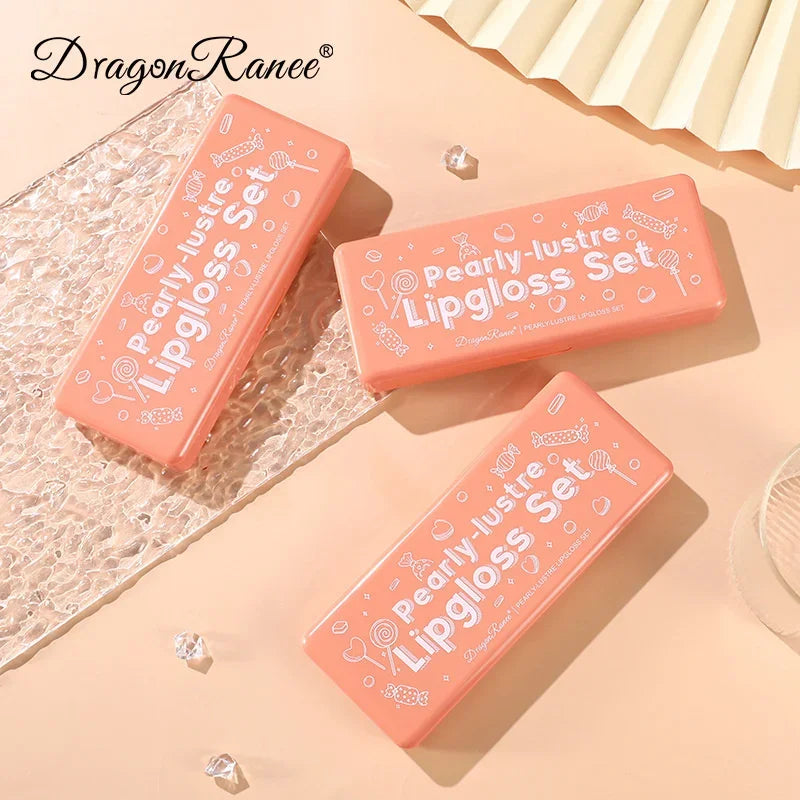 New Mirror Waterlight Lip Gloss Cute Set Waterproof Non-stick Cup Lip Glaze Tint Dyeing Liquid Moisturizing Lipsticks 10 Colors Qme