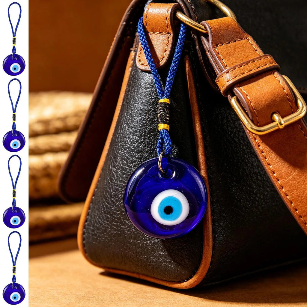 Evil Eye Charm 4-Piece Glass Decorative Good Luck Turkish Protection Qme