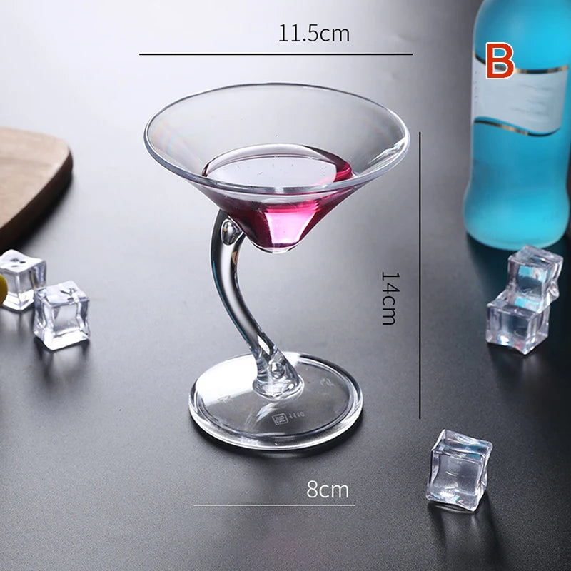 Acrylic Cocktail Cup Unbreakable Wine Glass Home Wedding Party Bar Qme B