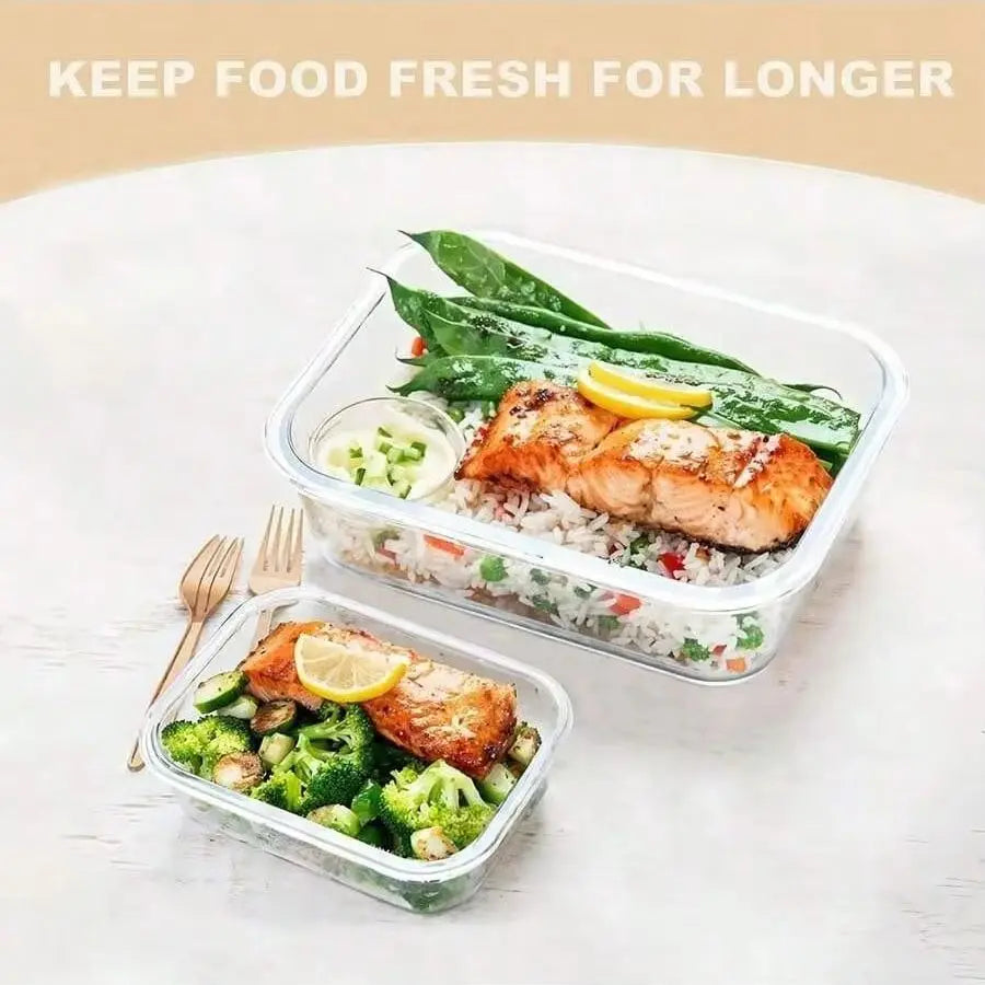 Glass Food Storage Container Lid Meal Prep Fridge Dishwasher Qme